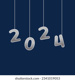 2024 Text glücklich neues Jahr für Banner, Vorlage, Element