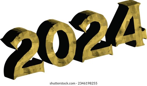 2024 Imagen de texto y material vectorial de año nuevo