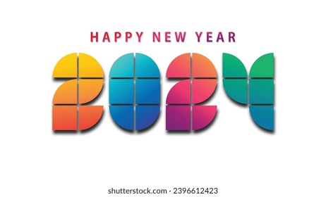 2024. 2024 Text similar design. Happy New Year 2024 vector design illustration. Premium vector design for poster, banner, greeting, and new year 2024 celebration. 