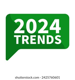 2024 trends text In Green Rectangle Shape For Information Announcement Viral Social Media Business Marketing Promotion
