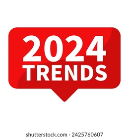 2024 trends text In Red Rectangle Shape For Information Announcement Viral Social Media Business Marketing Promotion
