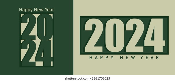 2024 typography design concept.Happy new year 2024 cover design with stylish and nice colors for banners, posters and greetings.
