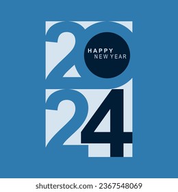 2024 typography design concept.Happy new year 2024 cover design with stylish and nice colors for banners, posters and greetings.