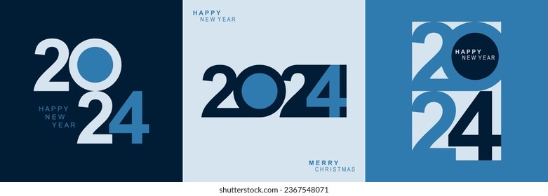 2024 typography design concept.Happy new year 2024 cover design with stylish and nice colors for banners, posters and greetings.