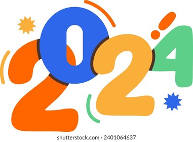 2024 Typography Lettering for New Year