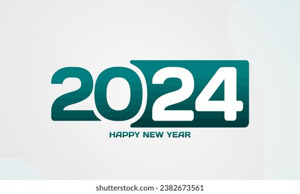 
2024 typography logo design concept. Happy new year 2024 logo design