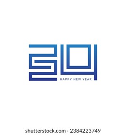 2024 typography logo design concept. Happy new year 2024 logo design