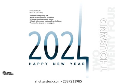 2024 typography logo design concept. Happy new year 2024 logo design. Vector illustration design for new year greeting, celebration, banners, posters, calendar
