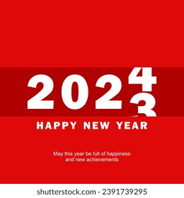 Concepto de diseño del logotipo de tipografía 2024. Feliz diseño del logo del año nuevo 2024.  Diseño vectorial premium para afiches, banner, saludo y celebración del año 2024.