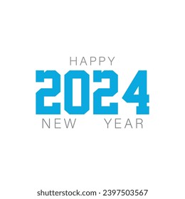 2024 typography logo design concept. Happy new year 2024 logo design