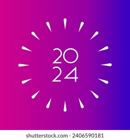 Concepto de diseño del logotipo de tipografía 2024. Feliz diseño del logo del año nuevo 2024
