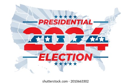 2024 United States of America Presidential Election banner. Election banner Vote 2024 with Patriotic Stars. November 5. Vector EPS 10