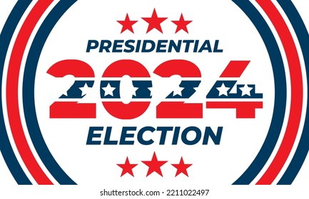 2024 United States of America Presidential Election banner. Election banner Vote 2024 with Patriotic Stars. November 5. Vector EPS 10