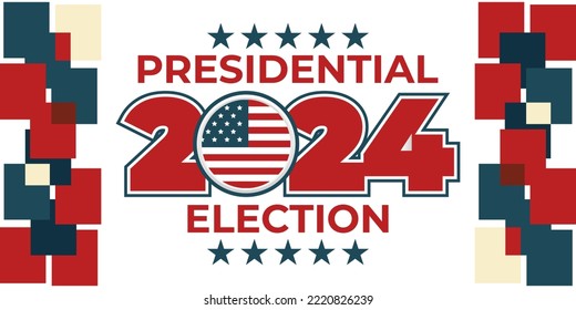 2024 United States of America Presidential Election banner. Election banner Vote 2024 with Patriotic Stars. November 5. Vector EPS 10