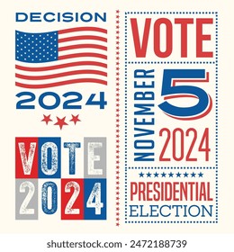 2024 United States Election   motivational phrases to encourage voting in the November 2024 election. Saving Democracy, for web banners, cards, posters, stickers, social media