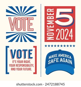 2024 United States Election   motivational phrases to encourage voting in the November 2024 election. Saving Democracy, for web banners, cards, posters, stickers, social media