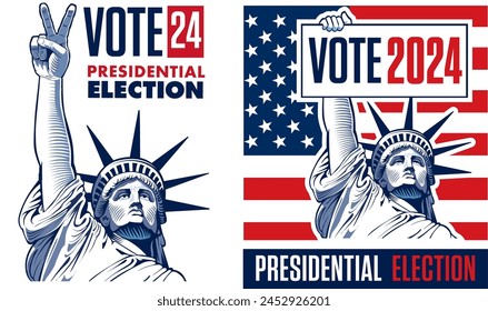 2024 United States Presidential Election - concept with Liberty Statue	