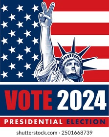 2024 United States Presidential Election - concept with Liberty Statue	