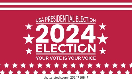 2024 USA presidential election campaign awareness banner and poster designs with the quote "Your vote is your voice."