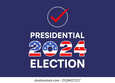 2024 USA Presidential Election Logo with Check Mark and American Flag Design