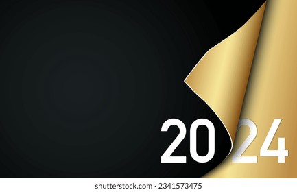 2024 Vector Background. Greeting Card, Banner, Poster. Vector Illustration.