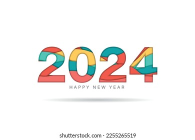 2024 vector on paper cut background. 2023 vector concept. Festive numbers design. Lettering 2023 vector concept EPS 10