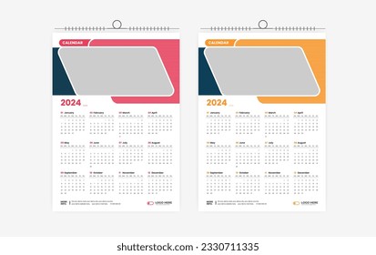 2024 wall calendar design template 