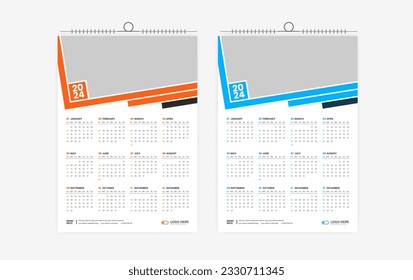 2024 wall calendar design template 