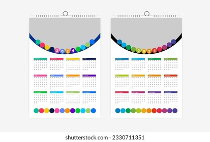 2024 wall calendar design template 