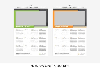 2024 wall calendar design template 