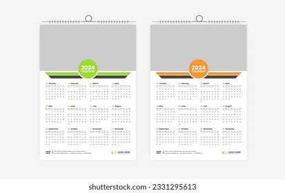 2024 wall calendar design template 