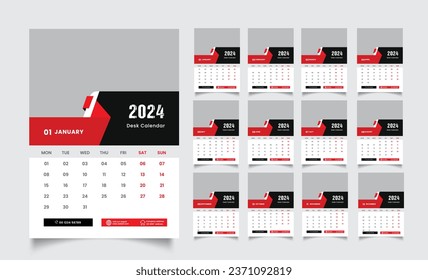 2024 wall calendar design template