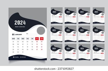 2024 wall calendar design template