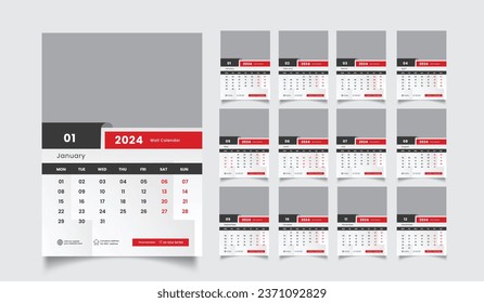 2024 wall calendar design template