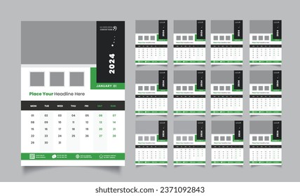 2024 wall calendar design template