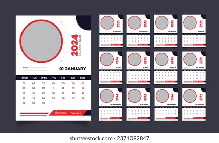 2024 wall calendar design template