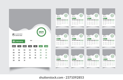 2024 wall calendar design template