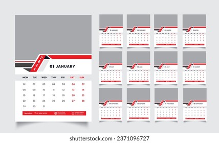 2024 wall calendar design template