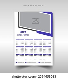  2024 wall calendar design template for business agency or company