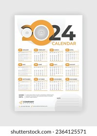 2024 Wall Calendar Modern Simple Design Corporate Business Annual Planner Template Set, La Semana Comienza El Lunes.