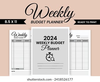 2024 weekly budget planner notebook