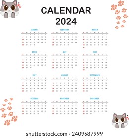 Whisker Wonders Kalender 2024: Ein Jahr Adorable Feline Bliss