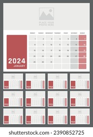 2024 year calendar, calendar design for 2024 starts monday