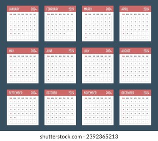2024 year calendar, calendar design for 2024 starts sunday