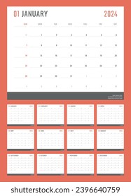 2024 year calendar, calendar design for 2024 starts sunday
