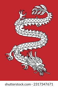 2024 Year of dragon design element - It is flying in the direction underneath