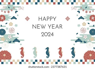 2024 Year of the Dragon New Year's Card Illustration