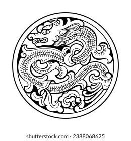 2024 year of the dragon, zodiac symbol, Lunar new year concept, modern background design