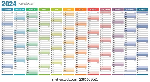 Planificador de 2024 Año - Planner de pared