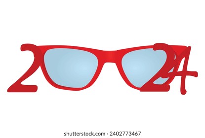 Gafas de sol de 2024 años. ilustración vectorial